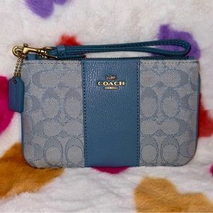 Blue Coach Wristlet